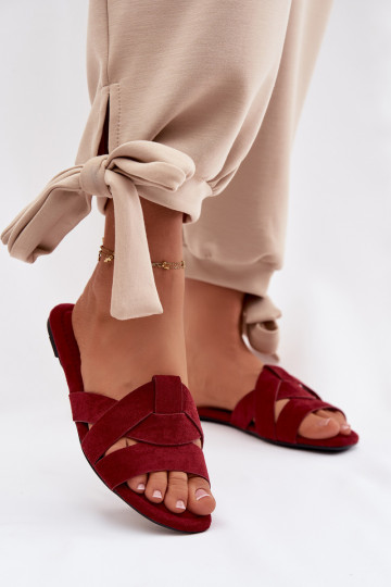 rovná sa Dámske papuče S pruhmi bordová Pavelle