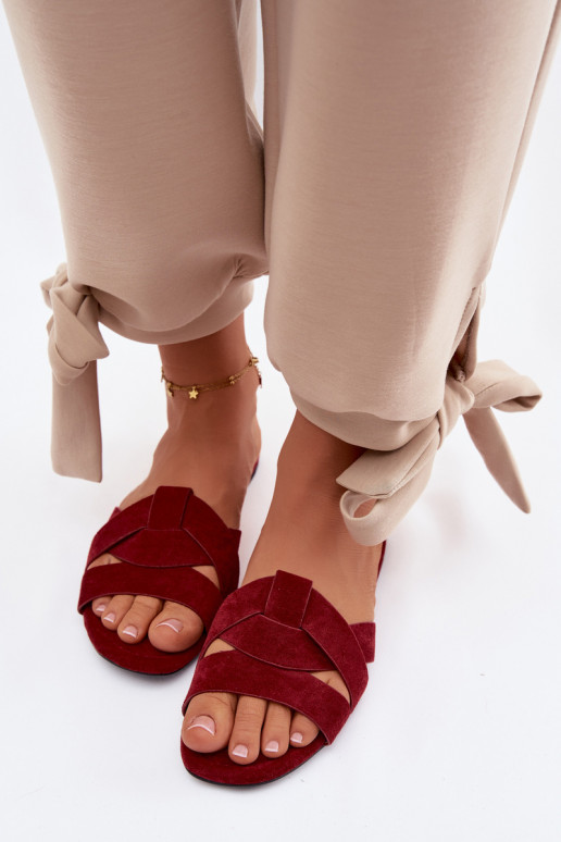 rovná sa Dámske papuče S pruhmi bordová Pavelle