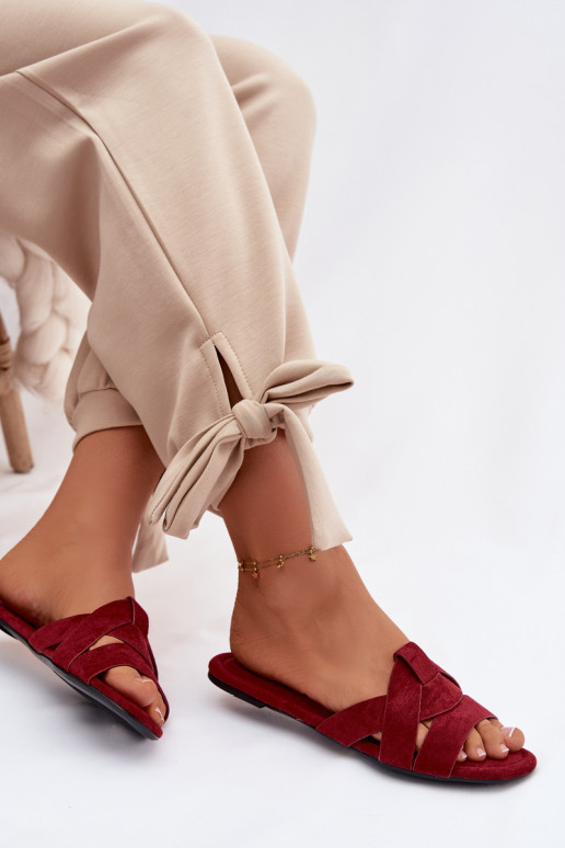 rovná sa Dámske papuče S pruhmi bordová Pavelle