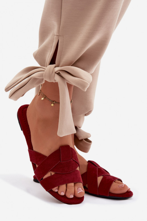 rovná sa Dámske papuče S pruhmi bordová Pavelle