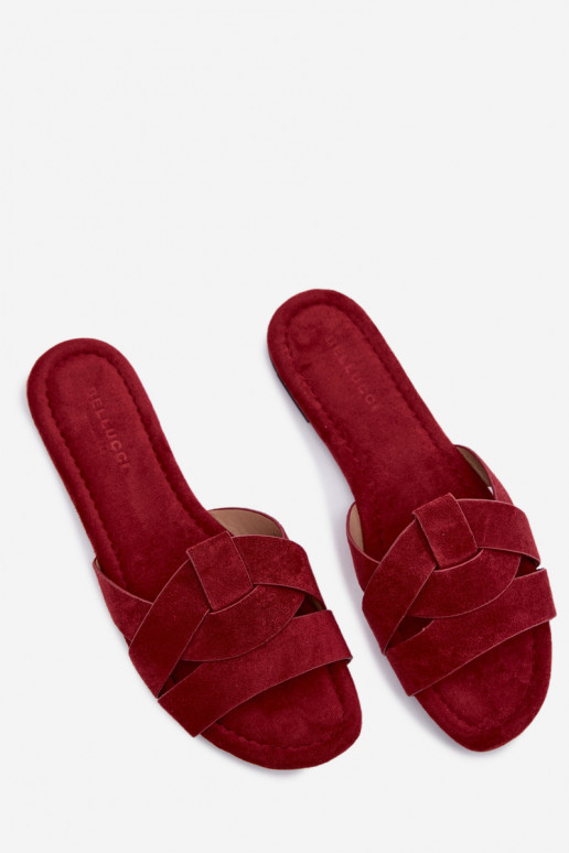 rovná sa Dámske papuče S pruhmi bordová Pavelle