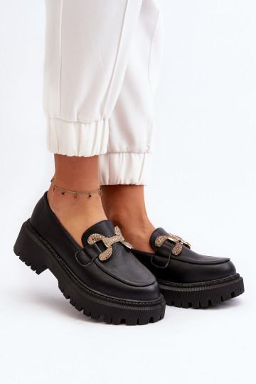 dámske mokasíny s ozdobami čierna Gargi 2