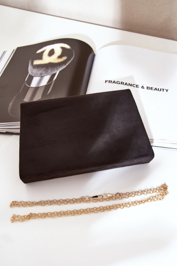 Kabelka typ obálky S Ornatem Srdiečkam z eko semišuoIna čierna Evilinas 2