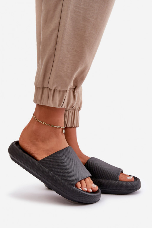 Dámske Ľahké penové šľapky Zapnuté hrubej podrážke čierna Querceria