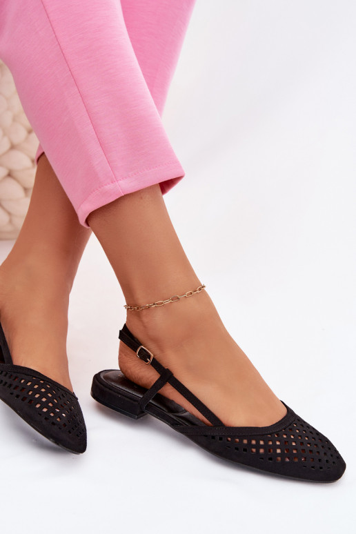 Prelamované balerínkyz eko semišuu čierna Farivelle