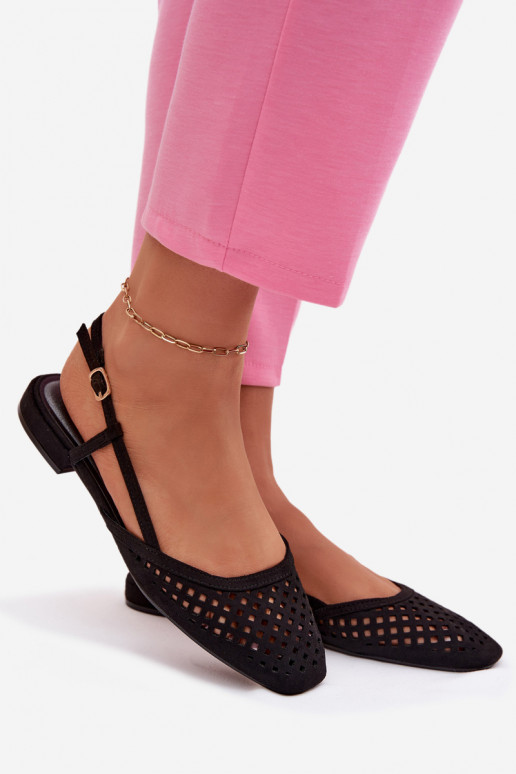 Prelamované balerínkyz eko semišuu čierna Farivelle