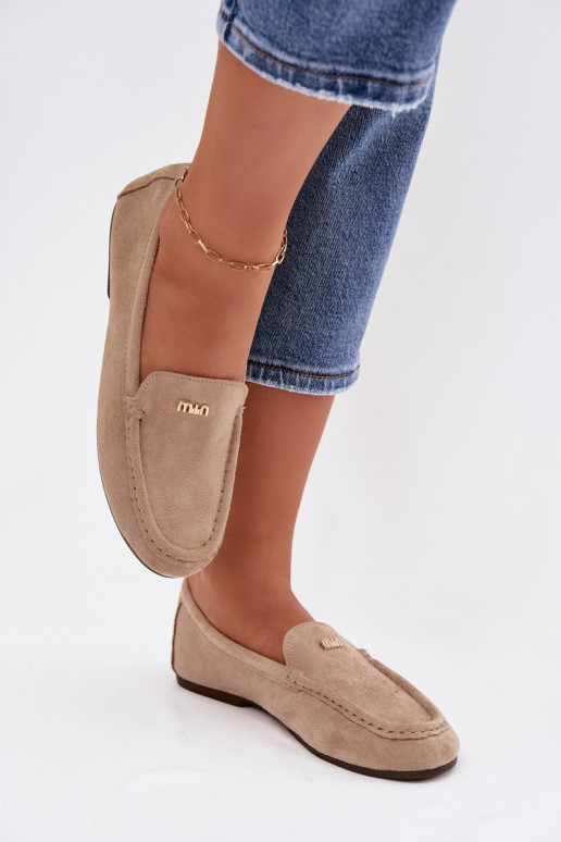 dámske mokasínyMálým zlatej farbym Detalem béžová Sarivelle