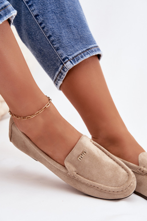 dámske mokasínyMálým zlatej farbym Detalem béžová Sarivelle