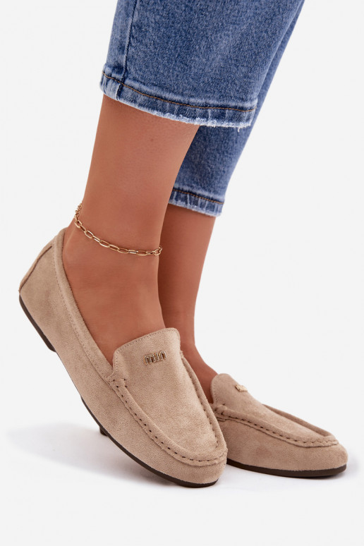 dámske mokasínyMálým zlatej farbym Detalem béžová Sarivelle