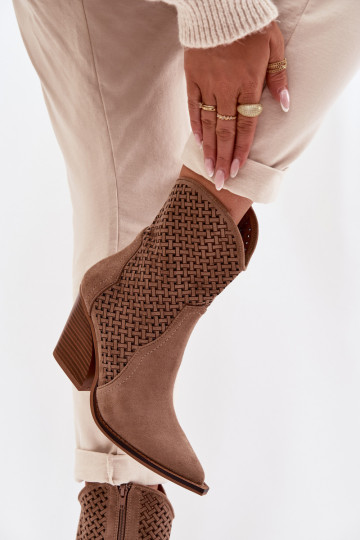 s prvkami prelamovania Dámske čižmy béžová Rivorina