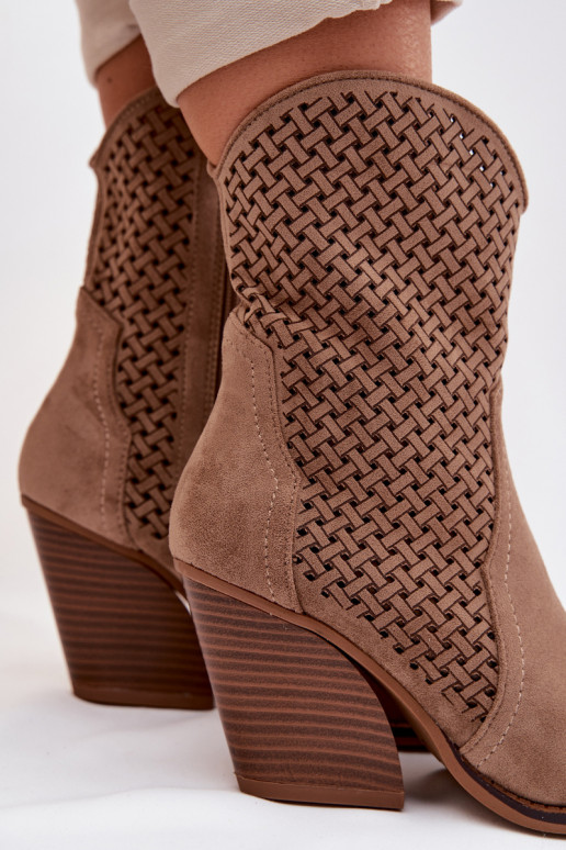 s prvkami prelamovania Dámske čižmy béžová Rivorina