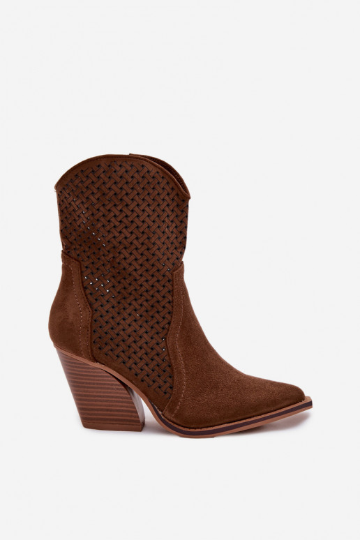 s prvkami prelamovania Dámske čižmy Hnedá farba Rivorina