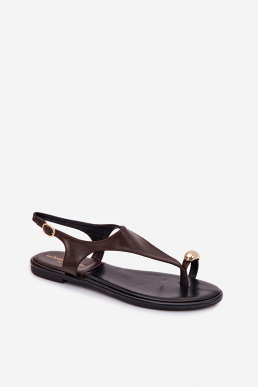 Dámske sandále so širokými podpätkami Ze zlatej farbym Detalem CzekoladoIne Talorina