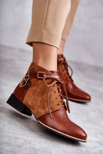 Dámske čižmy Topánky Máciejka 5743A-29 Hnedá farba