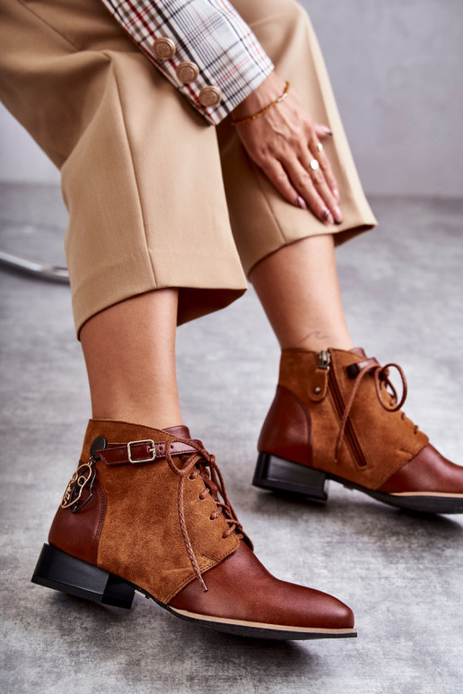 Dámske čižmy Topánky Máciejka 5743A-29 Hnedá farba