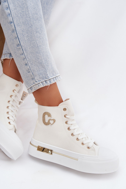 Biele Meloria platformové voľnočasové sandále