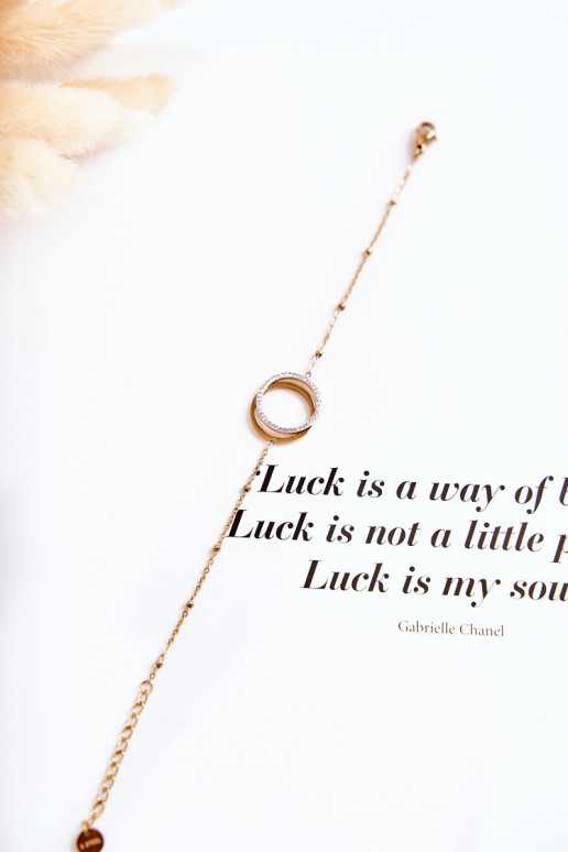 Dámske Elegantný Náramok s krásnymi detailmi A zirkóny zlatej farby