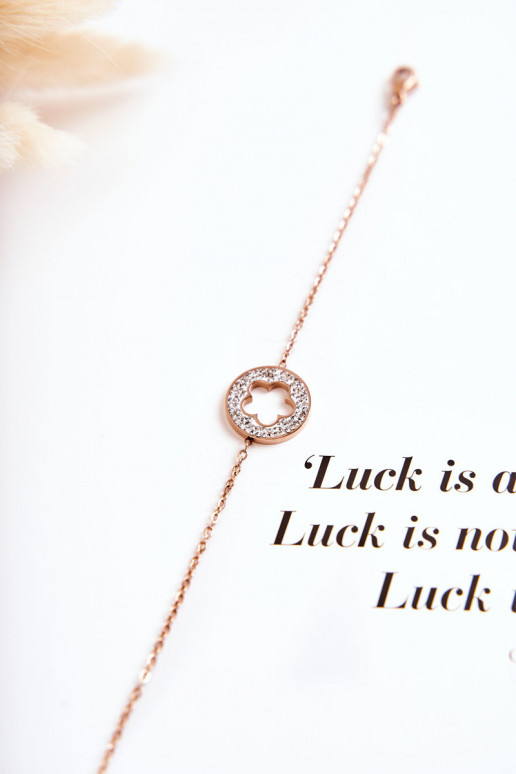 Dámske Náramok Celebrita s kvetinovými motívmi I so zirkónovými otvormi farba ružového zlata