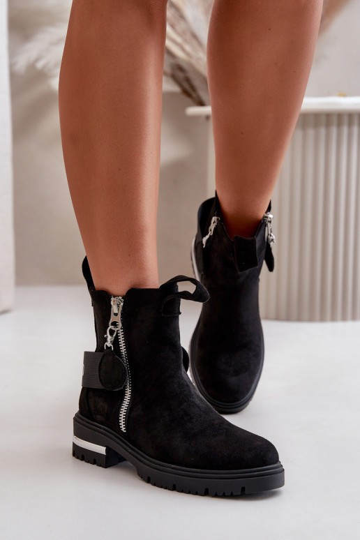 zahriať sa Dámske čižmy so zipsami čierna Calvaro
