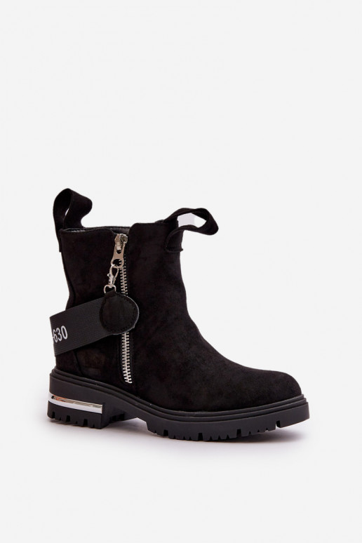 zahriať sa Dámske čižmy so zipsami čierna Calvaro