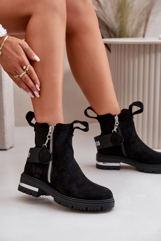 zahriať sa Dámske čižmy so zipsami čierna Calvaro