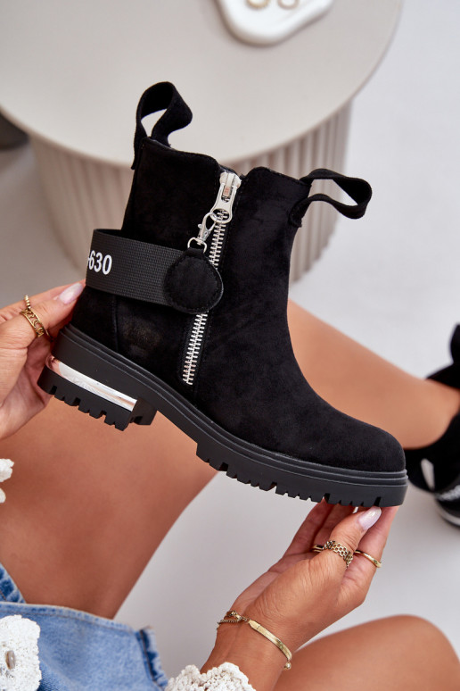 zahriať sa Dámske čižmy so zipsami čierna Calvaro