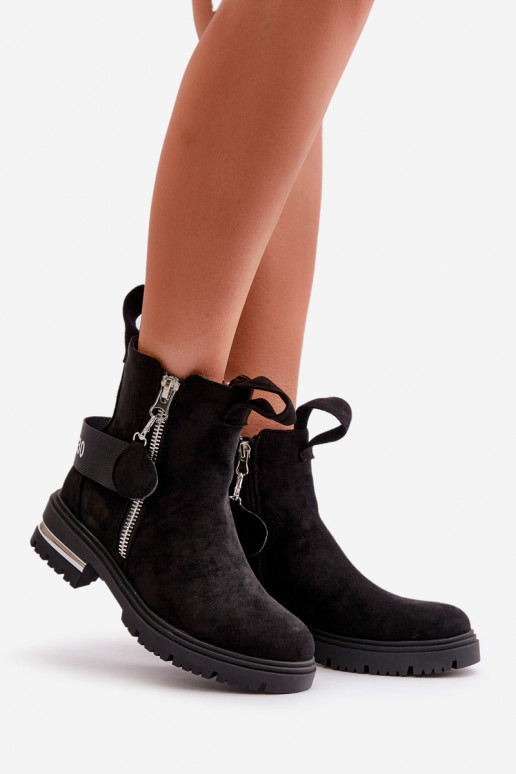 zahriať sa Dámske čižmy so zipsami čierna Calvaro