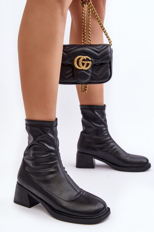 Dámske čižmy Zapnuté nízkom opätku čierna Aphroteia