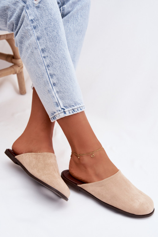 Papuče Dámsky bytz eko semišuu béžová Veronelle