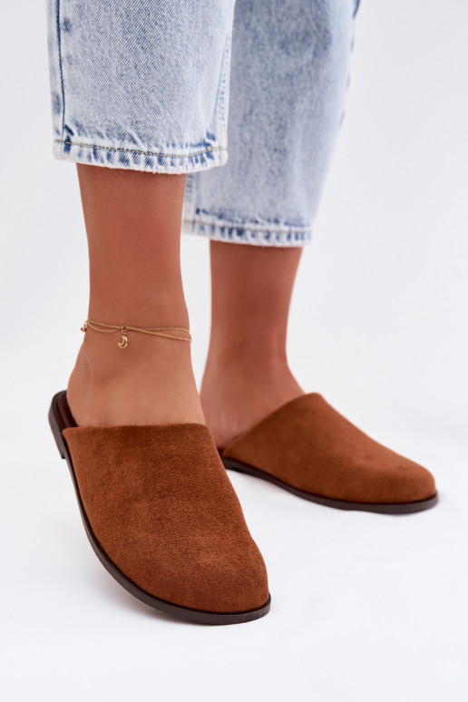 Papuče Dámsky bytz eko semišuu Hnedá farba Veronelle