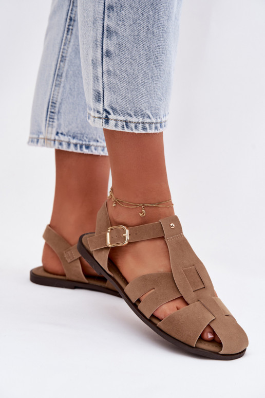 Dámske sandále Rzymianki rovná sa khaki farby Belanessa