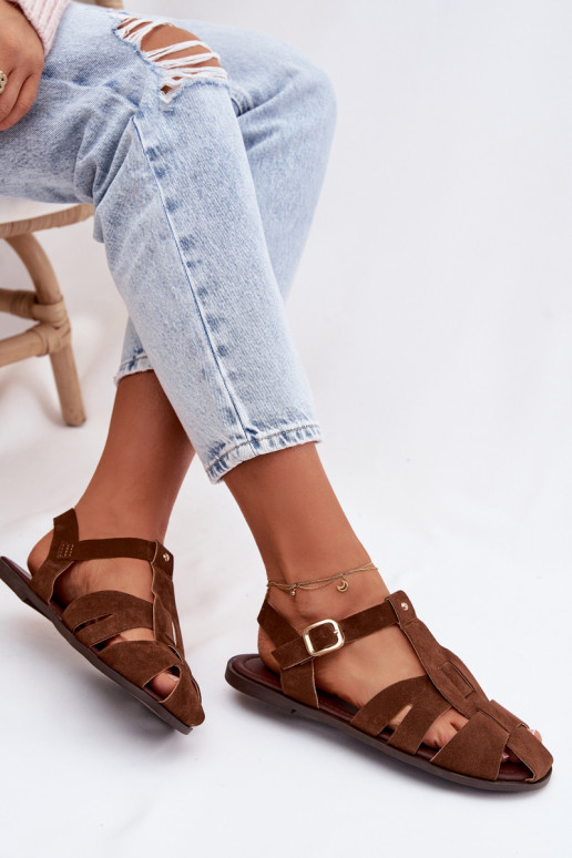 Dámske sandále Rzymianki rovná sa Hnedá farba Belanessa