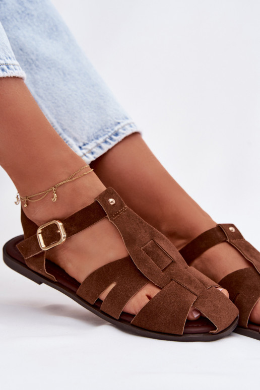 Dámske sandále Rzymianki rovná sa Hnedá farba Belanessa