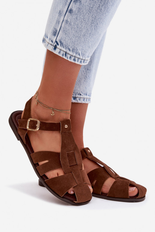 Dámske sandále Rzymianki rovná sa Hnedá farba Belanessa