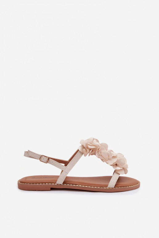 Sandále pre ženy S Ornatemi s kvetinovými motívmikami slonovina Noemia