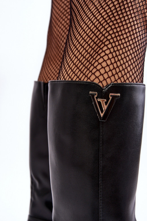 Dámske čižmy Pred kolenom s podpätkami čierna Ceesina