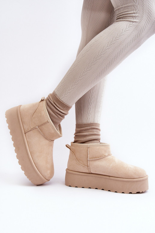 Snehule Dámske s platformou slonovina Mennja