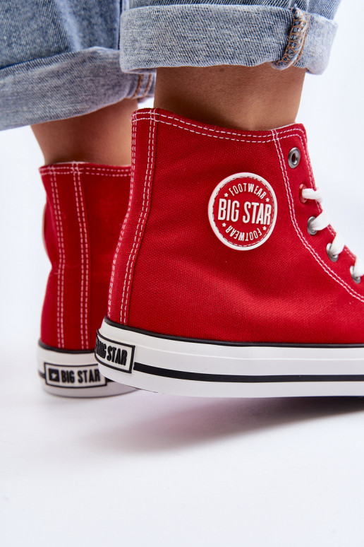 Dámske Klasický model ležérne topánky s čižmami Big Star T274024 červená