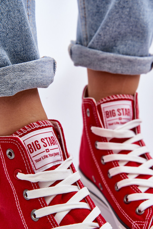 Dámske Klasický model ležérne topánky s čižmami Big Star T274024 červená