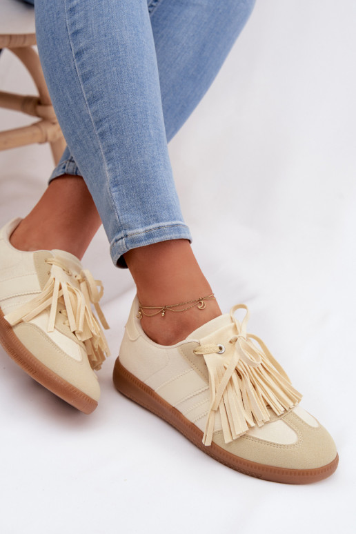 Tenisky model obuvi Dámske so strapcami žltá Dorivelle