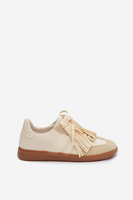 Tenisky model obuvi Dámske so strapcami žltá Dorivelle