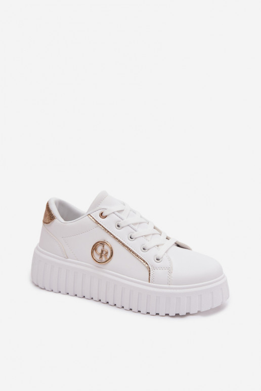 Tenisky model obuvi Dámske s platformou S Ornatem Detalem biela farba Iselora