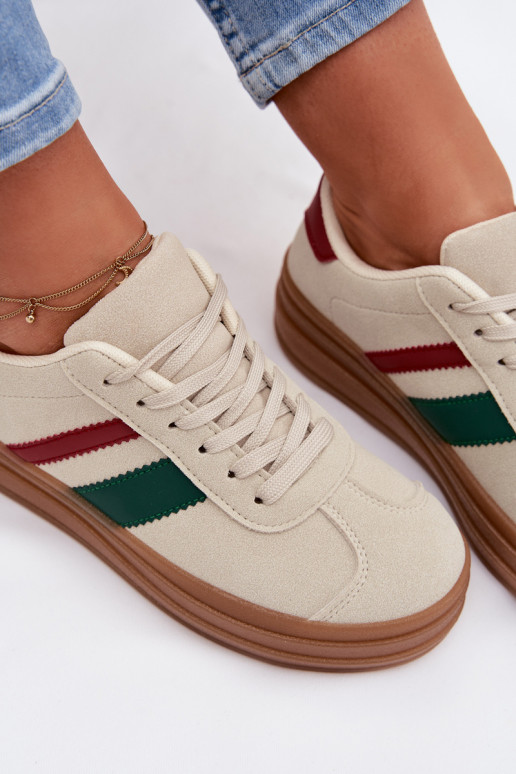 Tenisky model obuvi Dámske s platformou béžová Janivelle