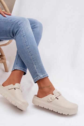 Ľahké papuče Dámske papuče s popruhmi I s prackami béžová Larinie