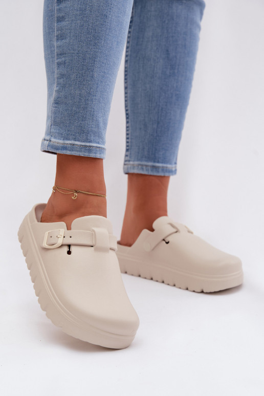 Ľahké papuče Dámske papuče s popruhmi I s prackami béžová Larinie