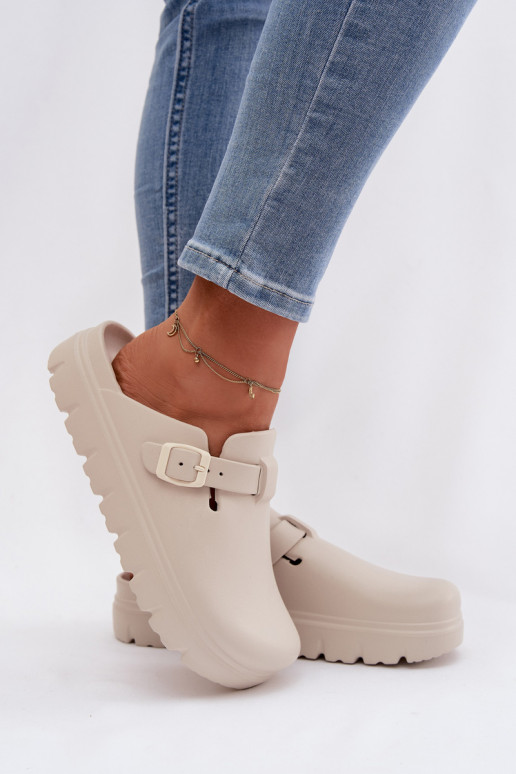 Ľahké papuče Dámske papuče s popruhmi I s prackami béžová Larinie