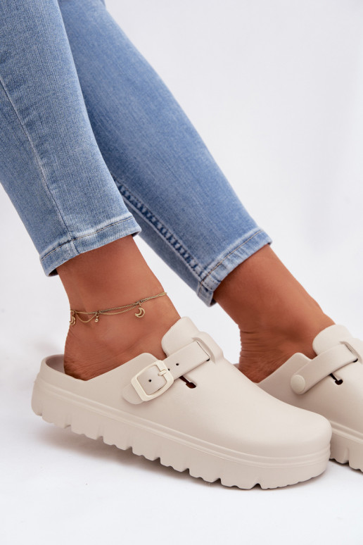 Ľahké papuče Dámske papuče s popruhmi I s prackami béžová Larinie