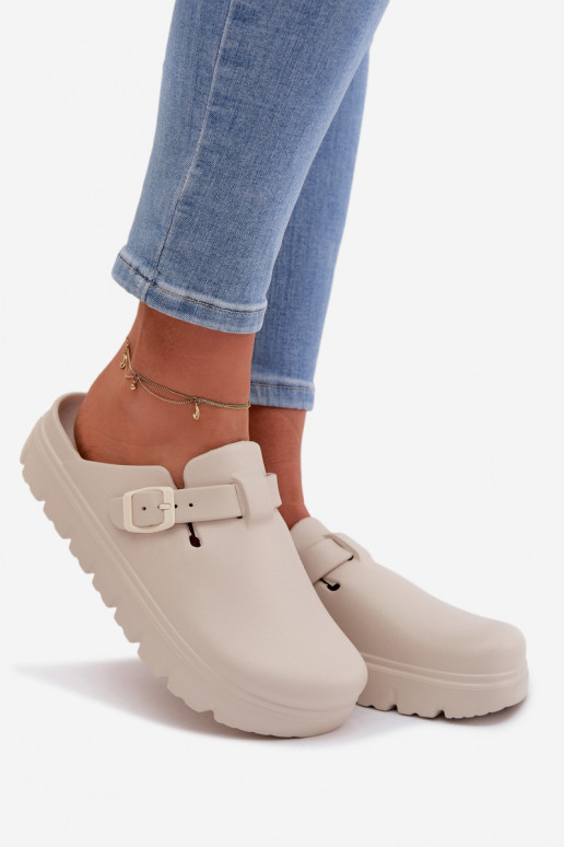 Ľahké papuče Dámske papuče s popruhmi I s prackami béžová Larinie