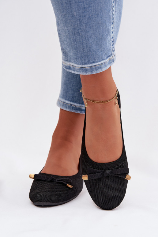 Balerínky so stuhami čierna Amelivra