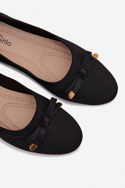 Balerínky so stuhami čierna Amelivra